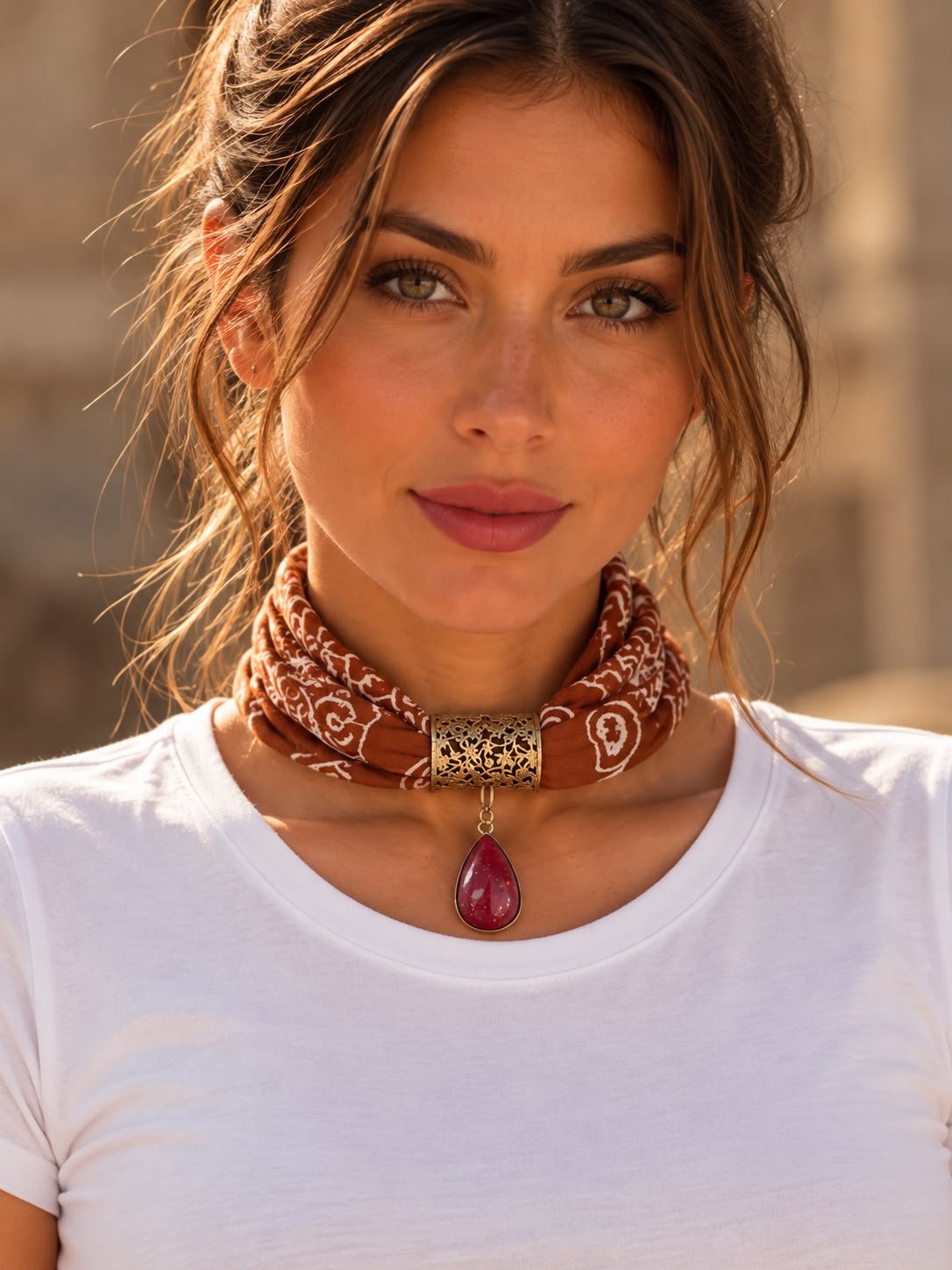 Grenat Paisley Choker